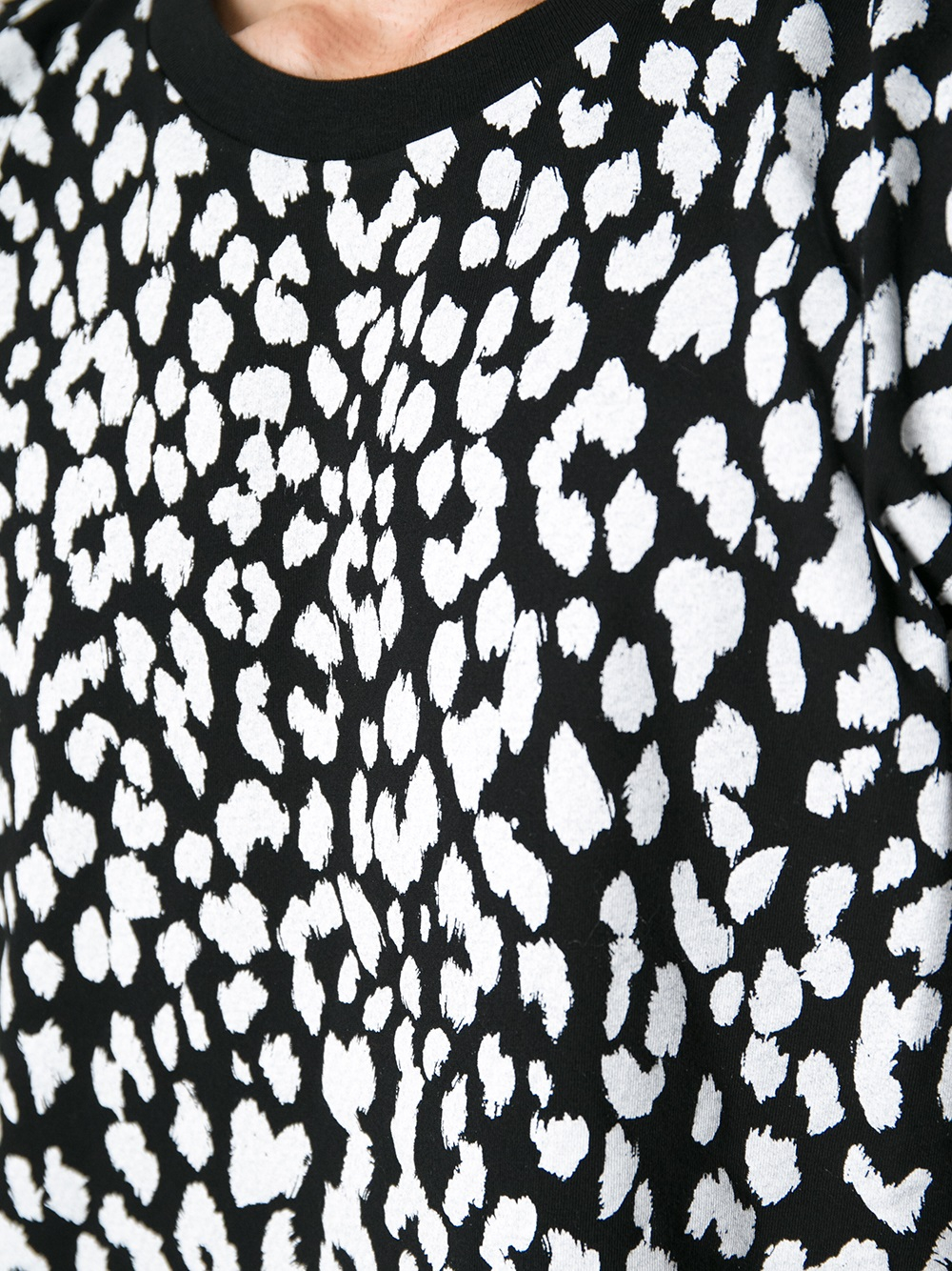 Saint laurent Leopard Print Tshirt in Black for Men | Lyst