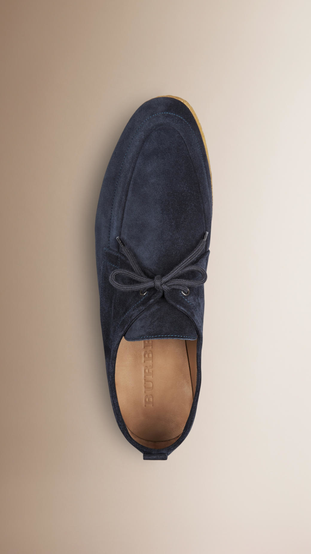 Burberry Crepe Sole Suede Shoes Navy in 