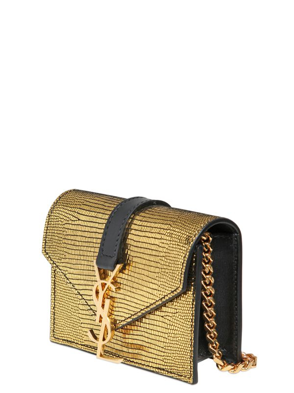 Saint Laurent Leather Small 'monogram' Shoulder Bag in Gold (Metallic ...