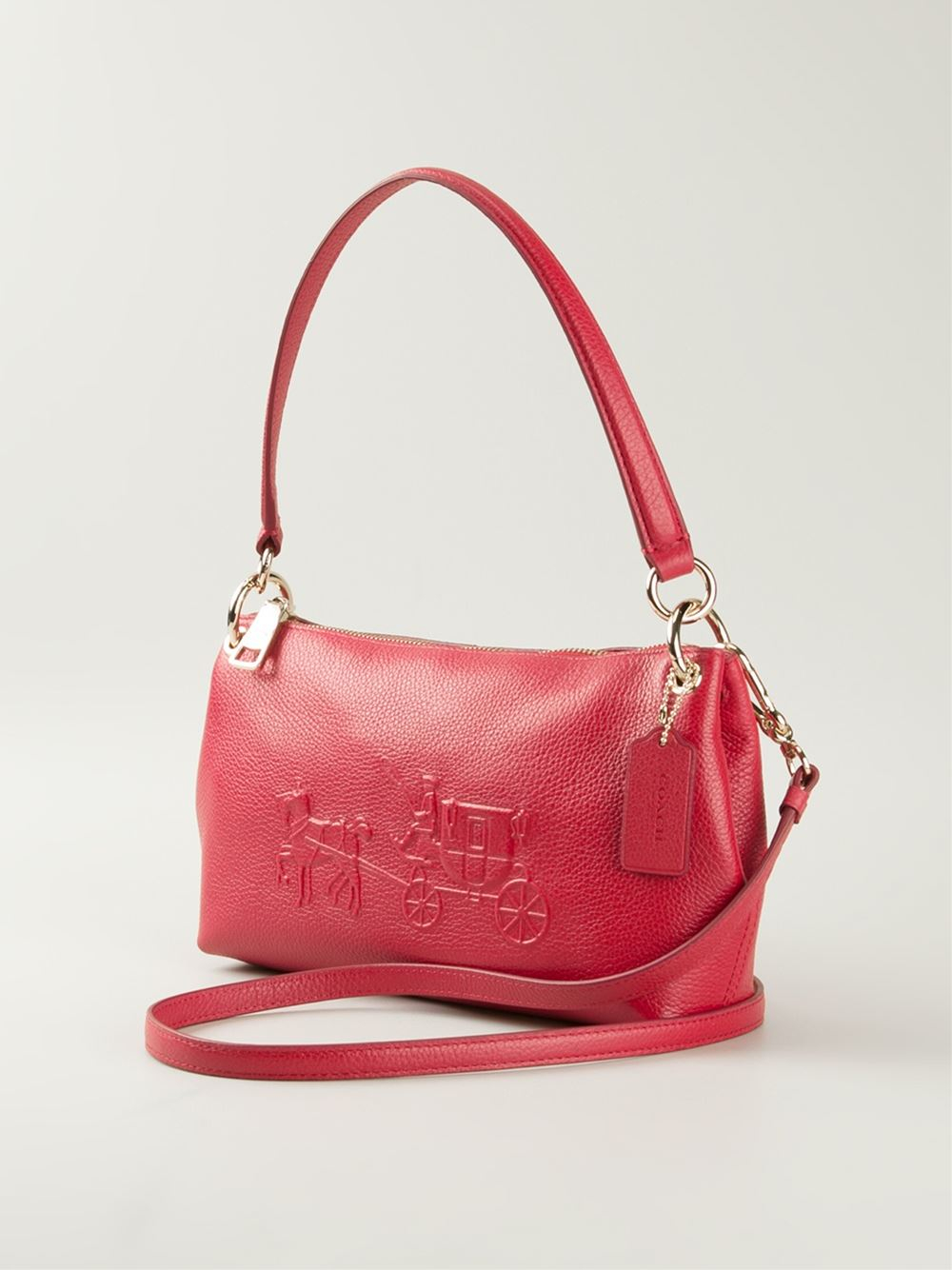 COACH Charley Leather Cross-Body Bag in Red - Lyst