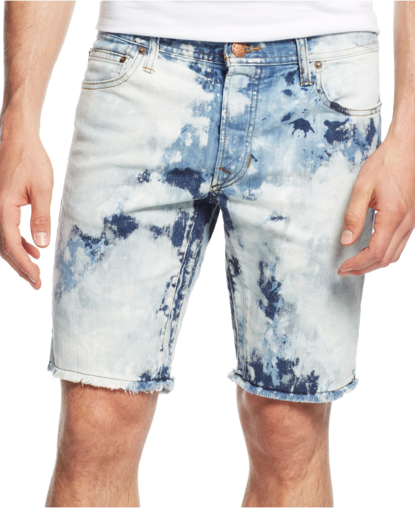 tie dye jean shorts