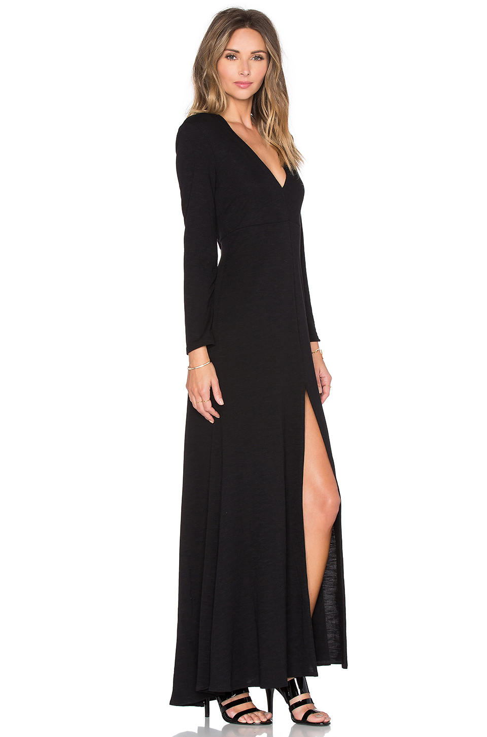 Lanston Long Sleeve Maxi Dress in Black | Lyst