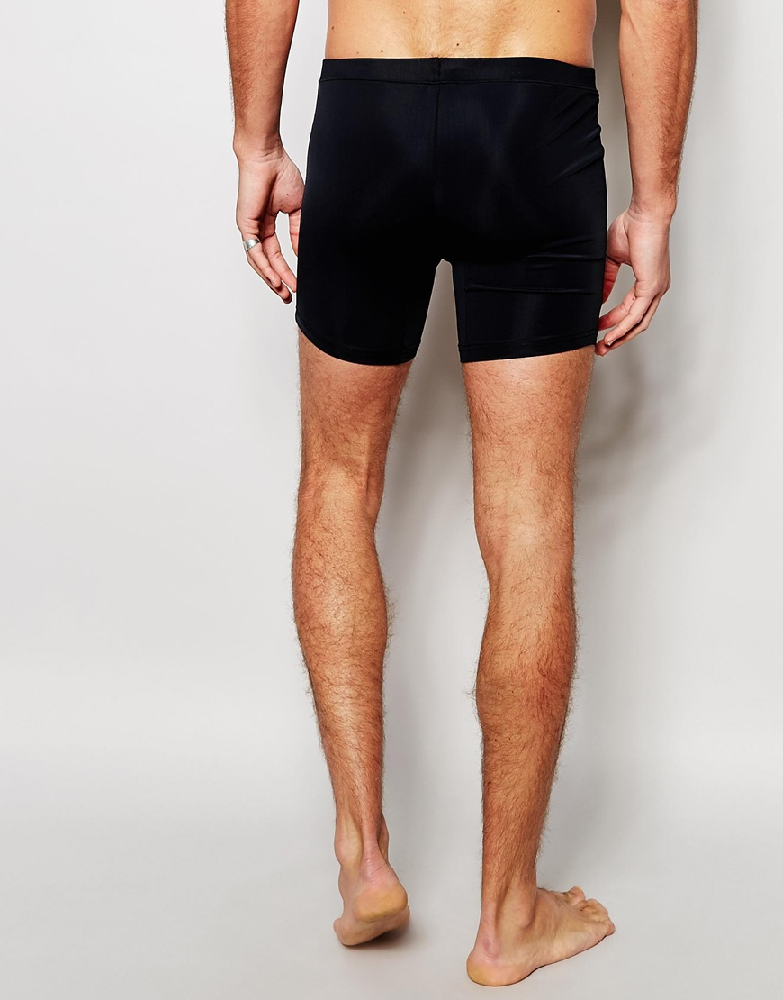 ASOS Synthetic Long Length Swim Trunks In Black for Men - Lyst