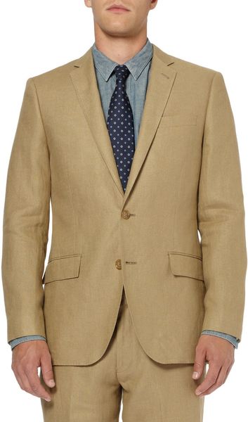 J.crew Tan Ludlow Linen Suit Jacket in Brown for Men | Lyst