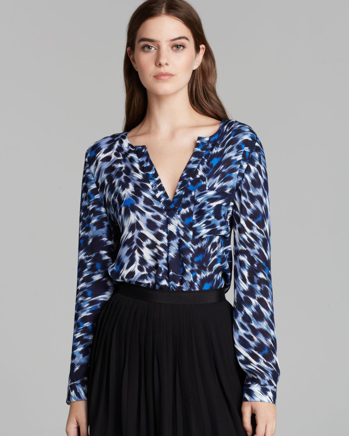 cheetah print silk blouse