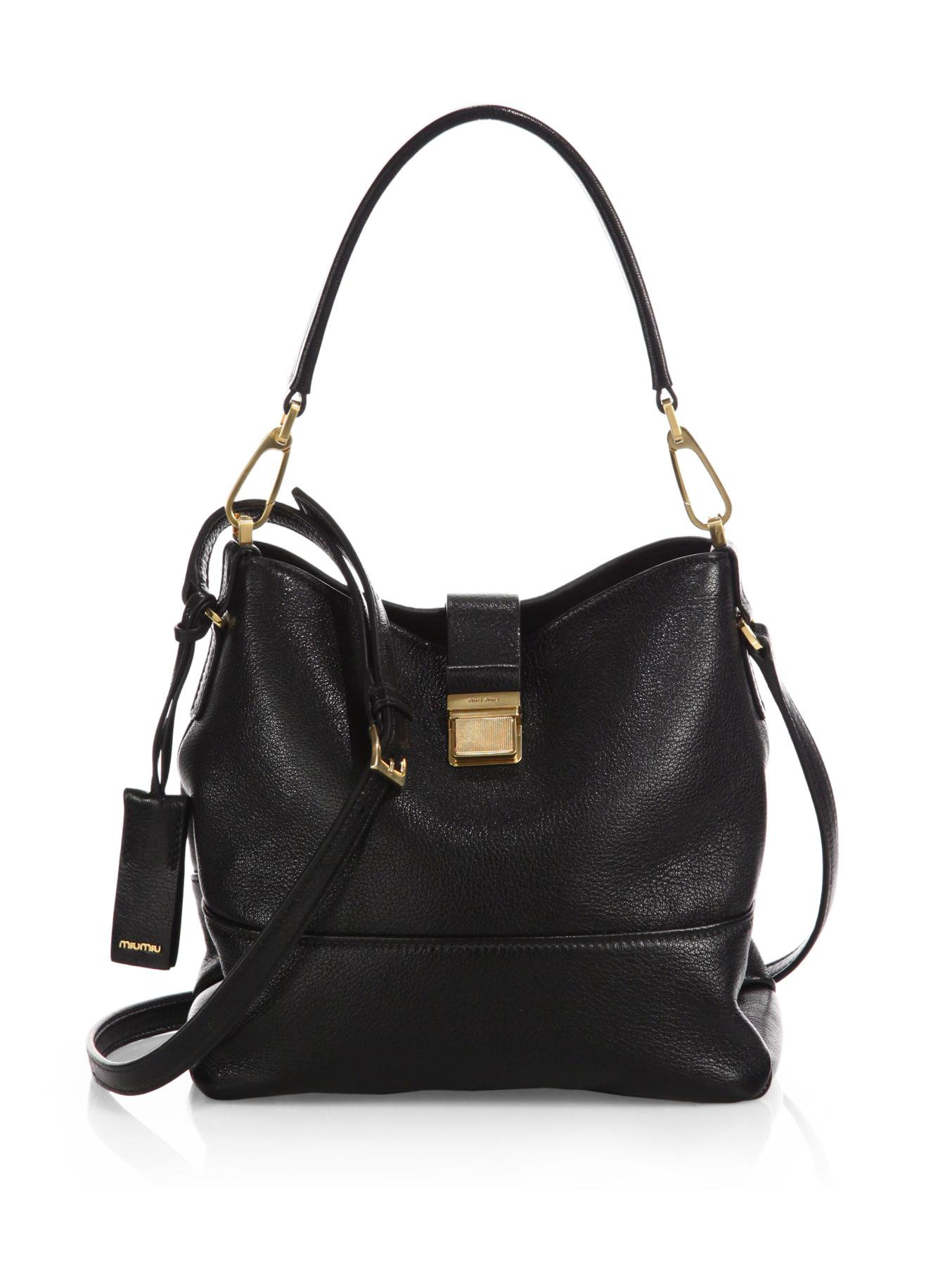 Miu Miu Leather Madras Crossbody Bag in NeroBlack (Black) Lyst