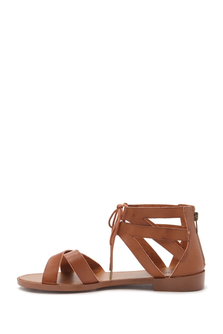forever 21 sandals forever 21 strappy faux leather sandals in brown lyst forever 21 sandals forever 21 strappy faux leather sandals in brown lyst