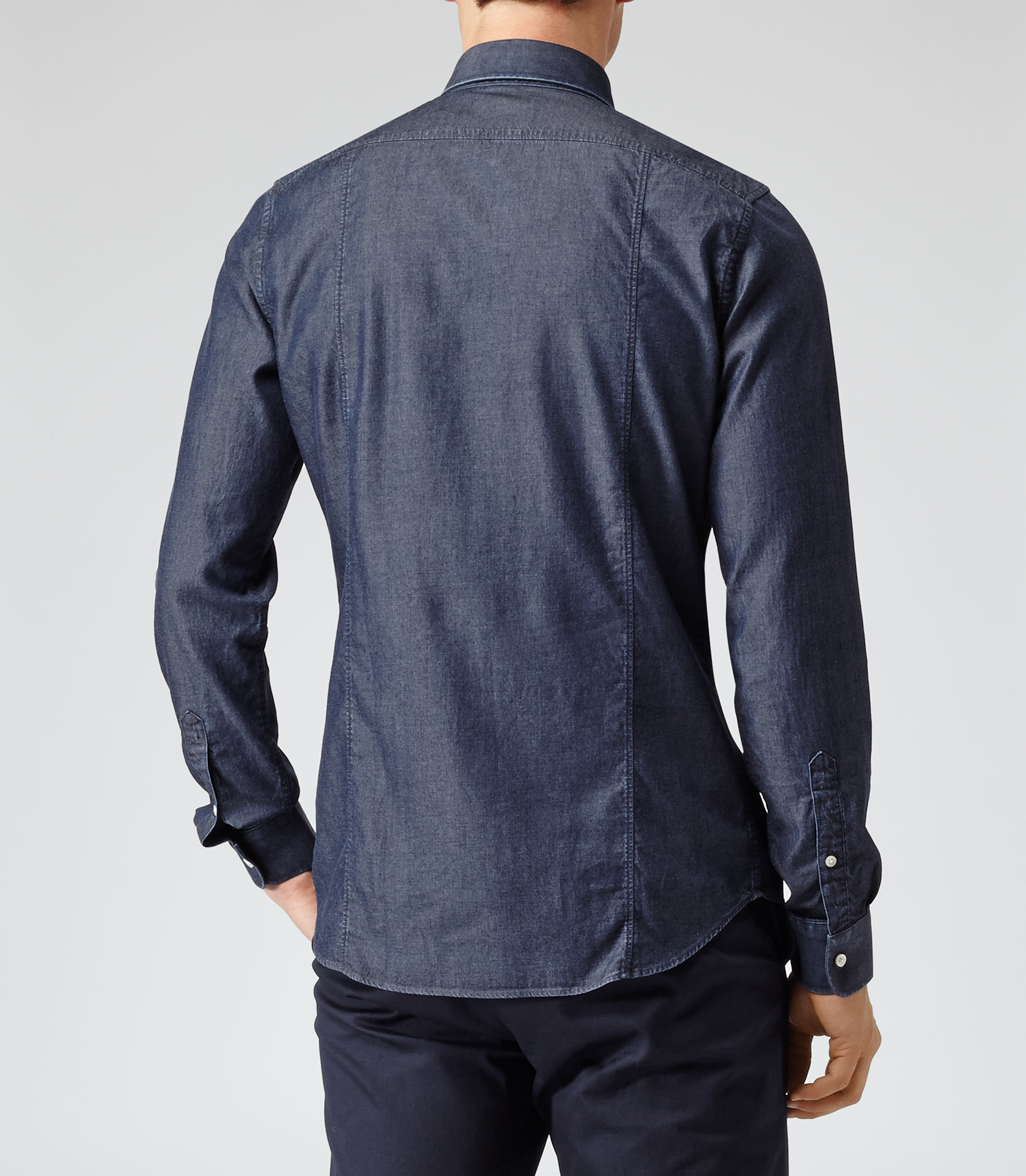 Reiss Rhodes SlimFit Chambray Shirt in Navy (Blue) for Men Lyst
