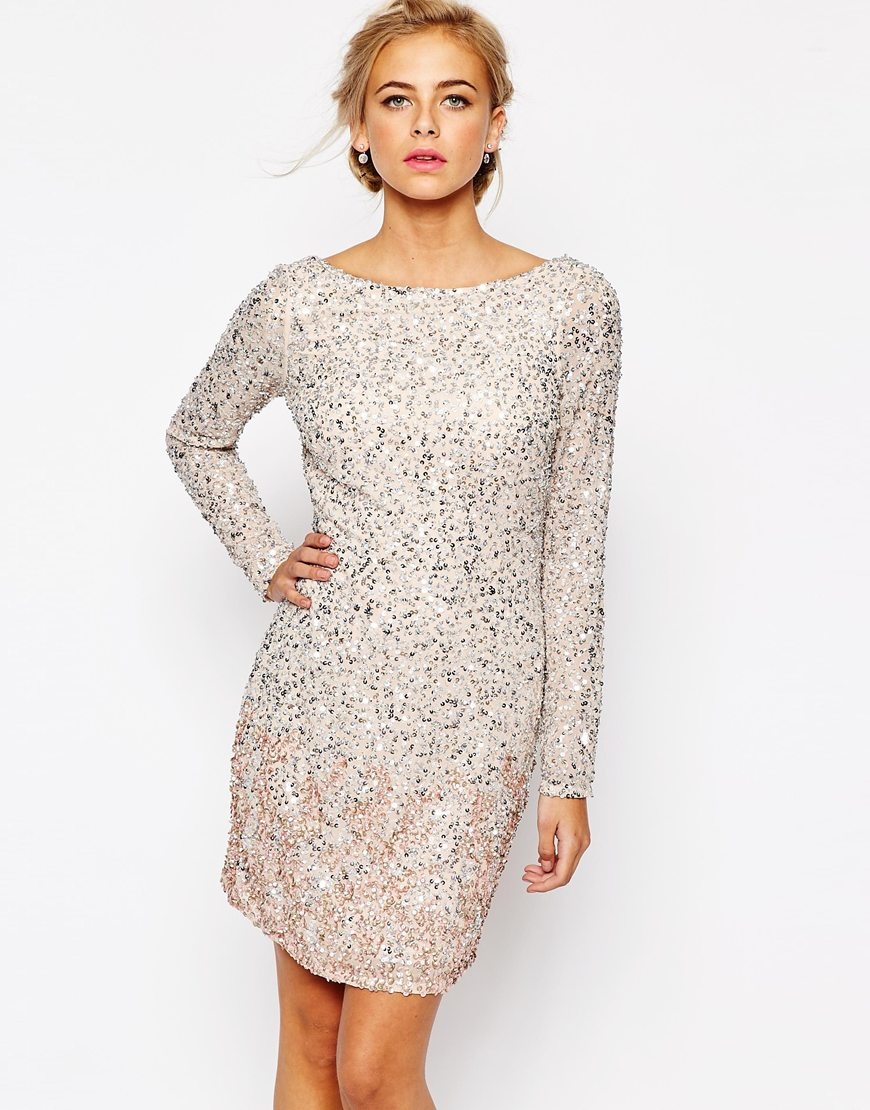 Lyst - Coast Lydie All Over Sequin Mini Dress In Blush in Metallic