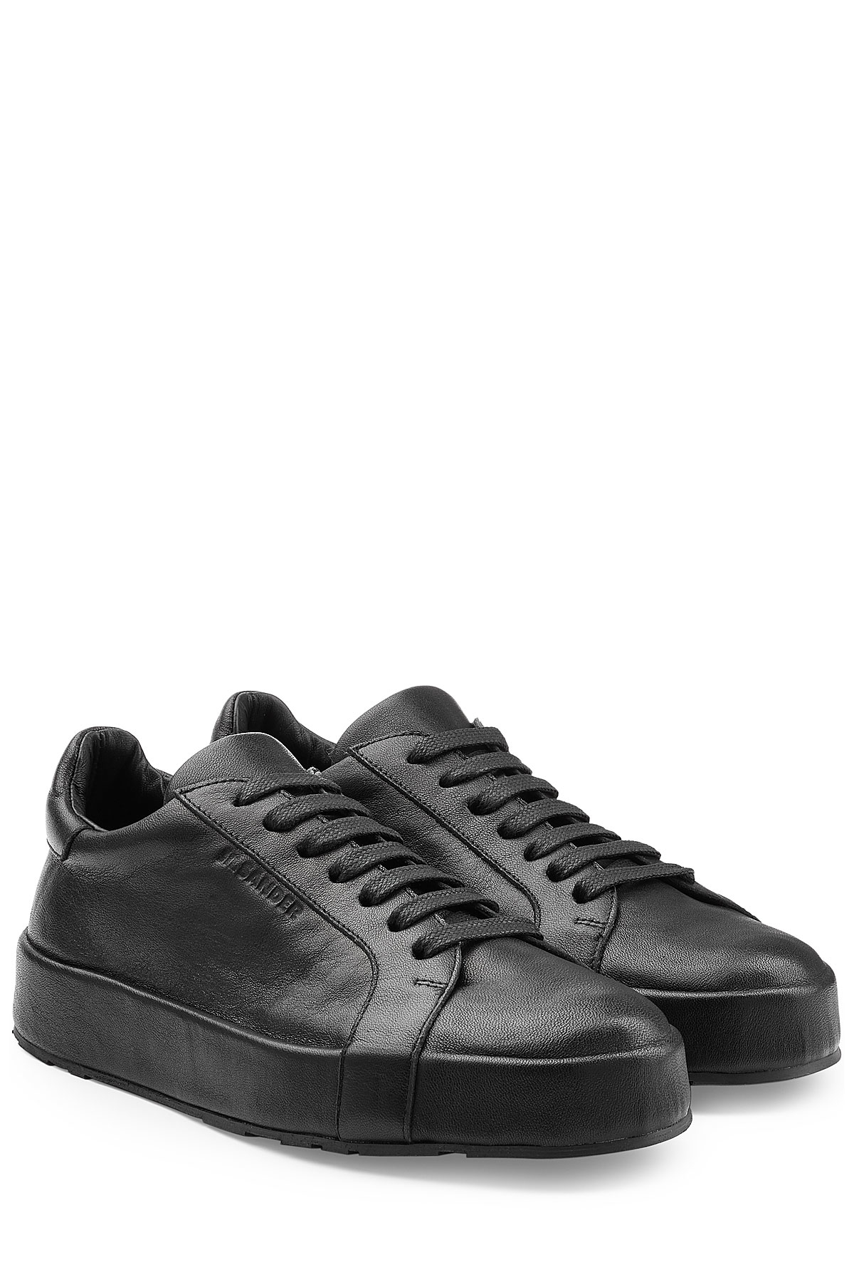 Lyst - Jil Sander Leather Sneakers in Black