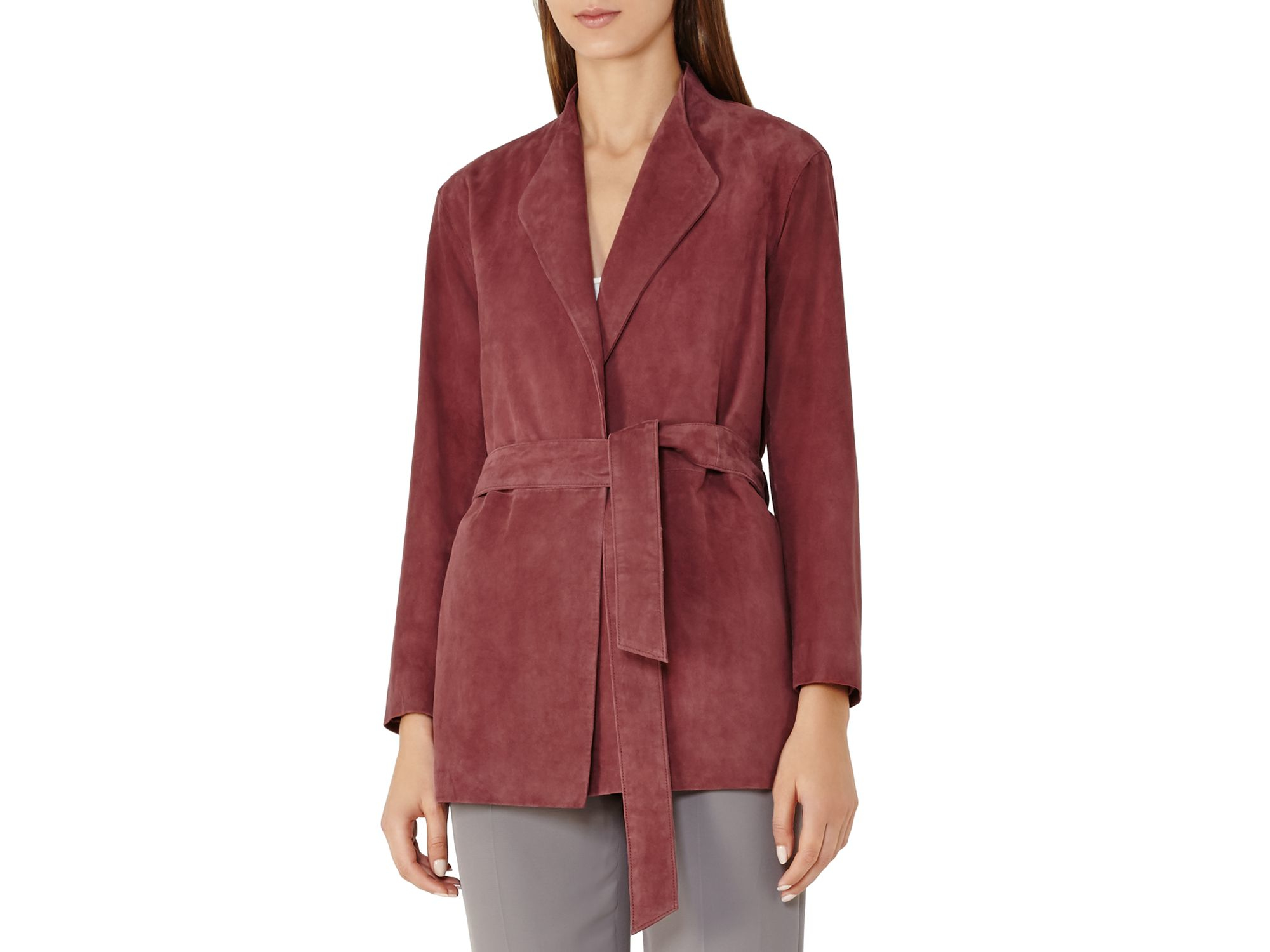 suede wrap jacket
