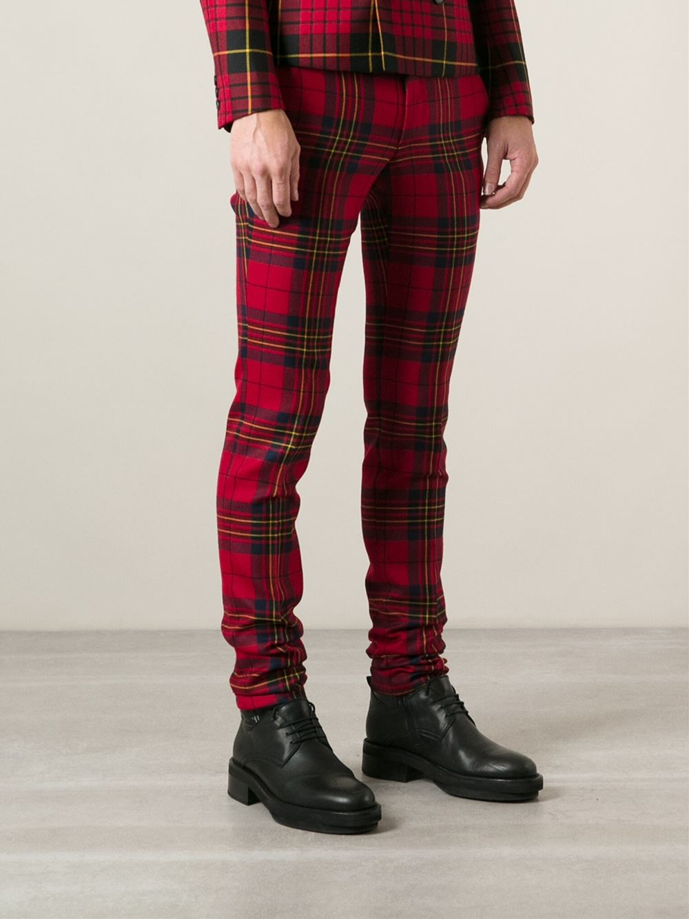 comme des garcons plaid pants