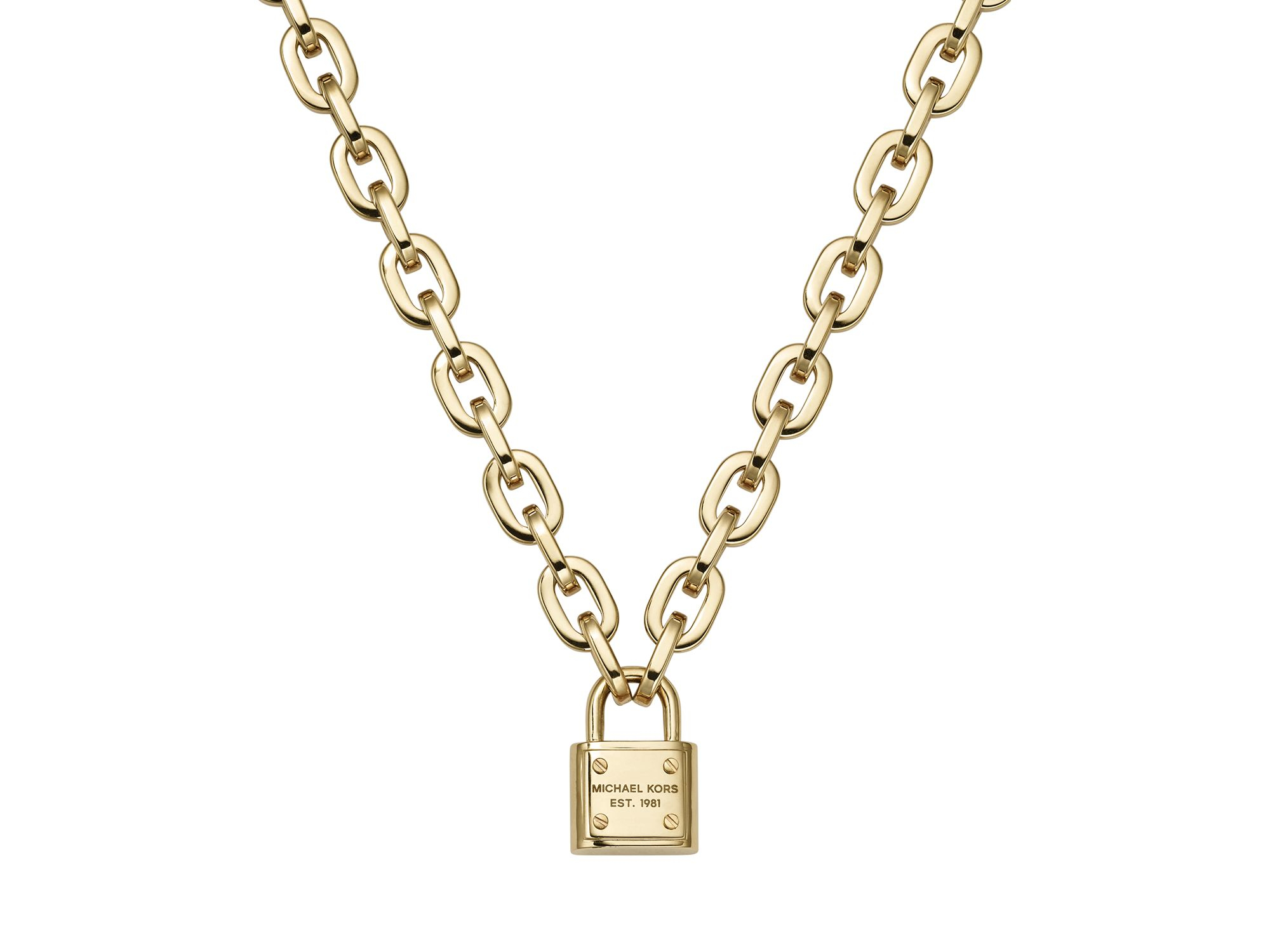 michael kors gold chain link necklace