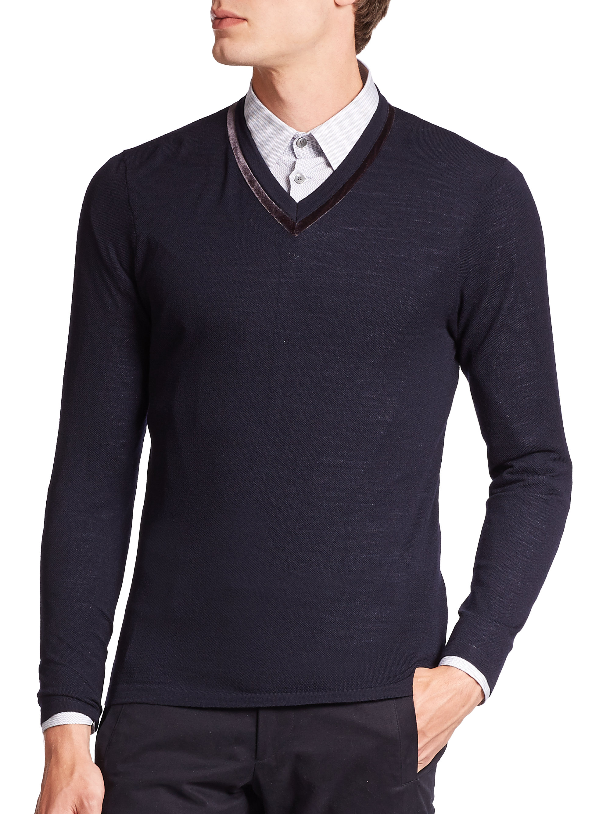 Armani v neck sweater Clearance