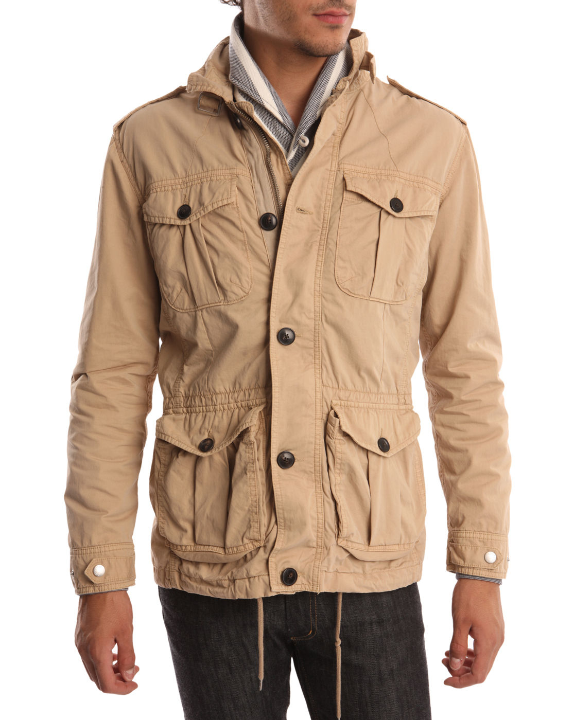 Tommy Hilfiger Kingsly Beige Cotton Safari Jacket in Beige for Men | Lyst