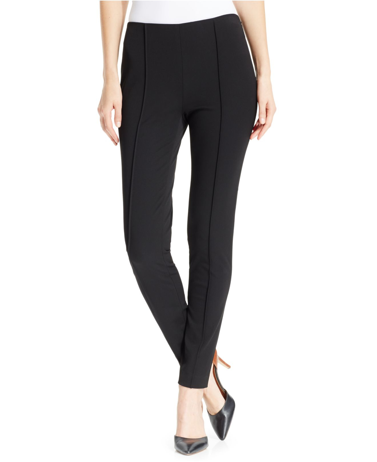 Vince camuto Slim-fit Front Seam Pants in Black (Rich Black) - Save 24% ...