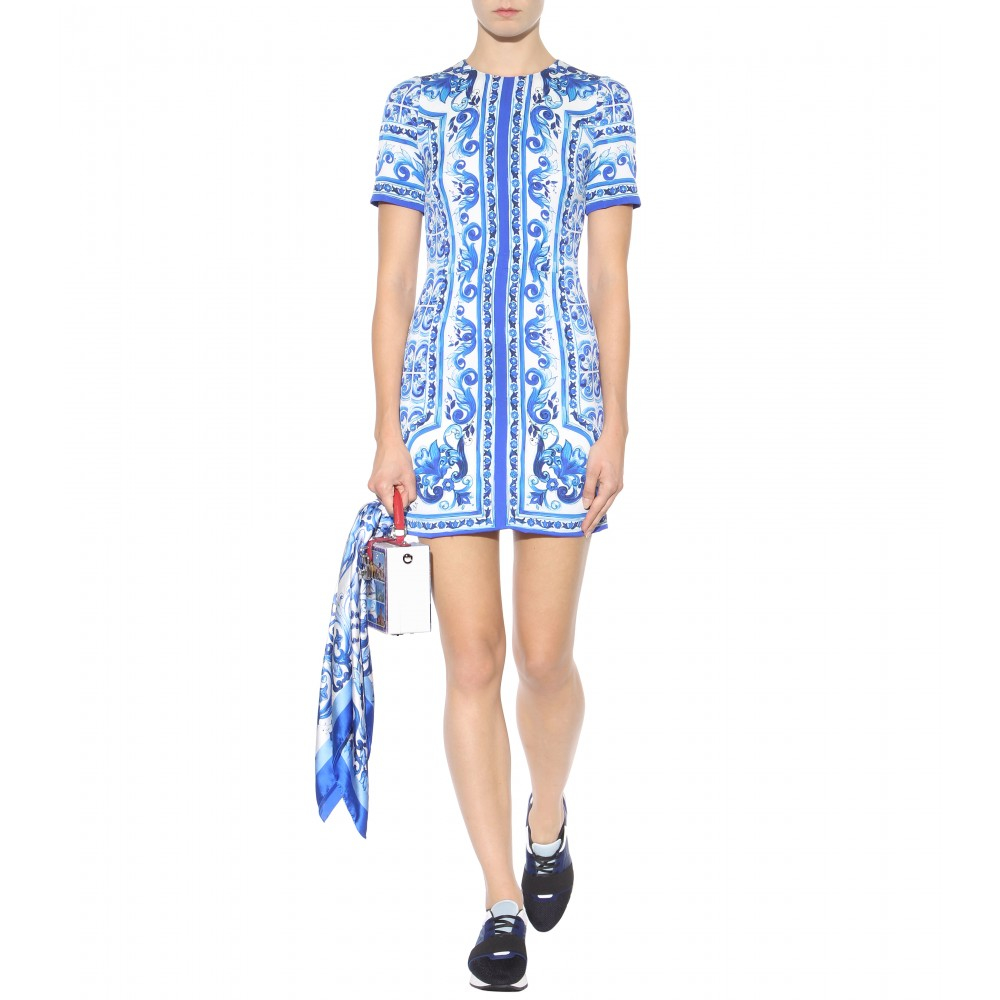 Dolce Gabbana 'Majolica' Dress in Blue Lyst UK