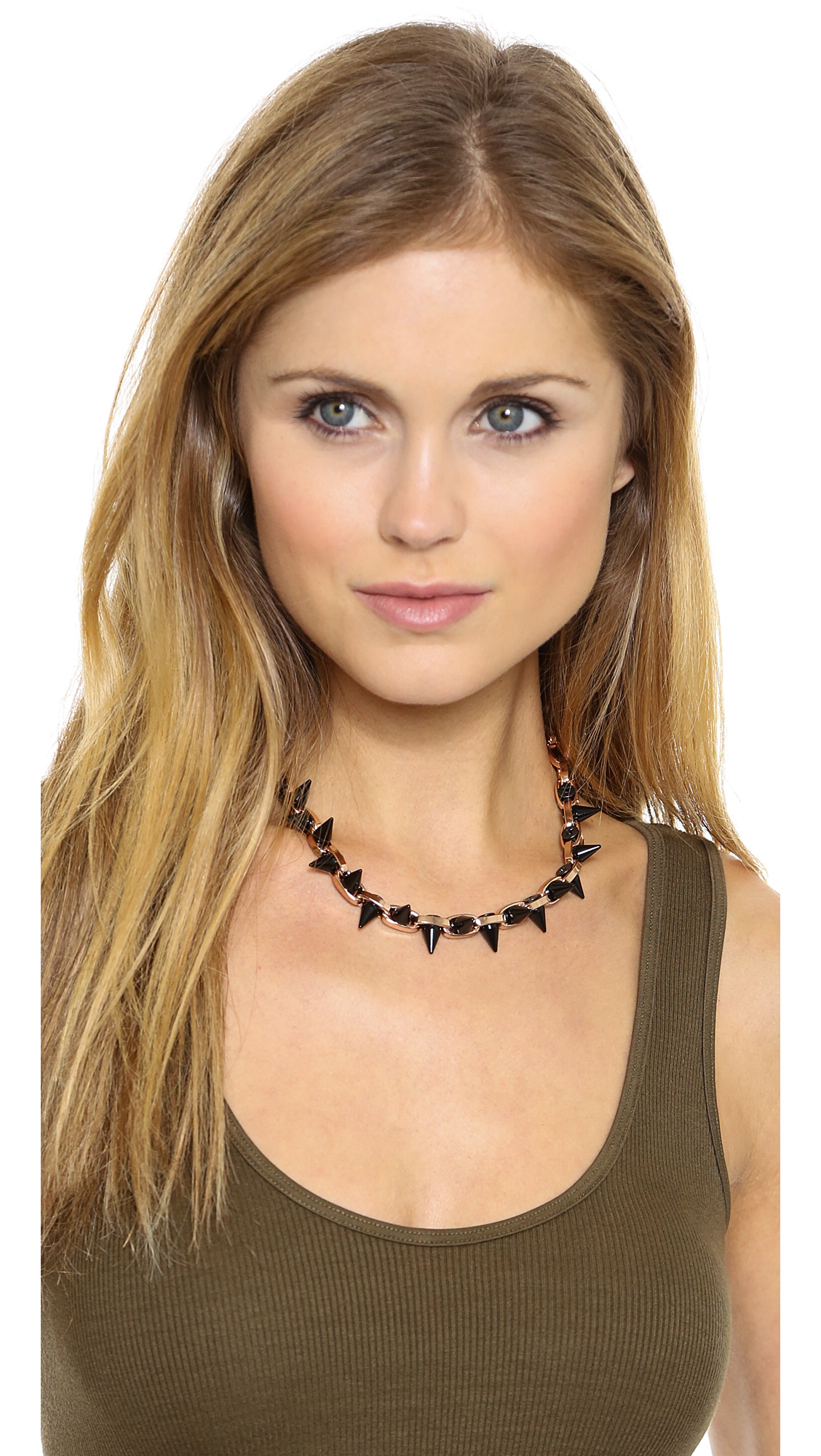 joomi lim pink black out double row spike choker rose goldblack product 1 21962370 2 830843187 normal