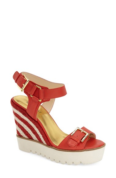nine west red wedge sandals
