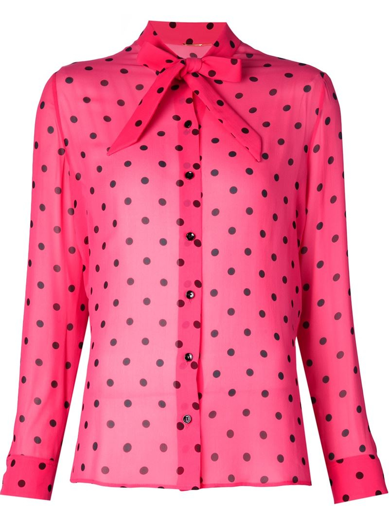 Saint Laurent Silk Polka Dot Print 