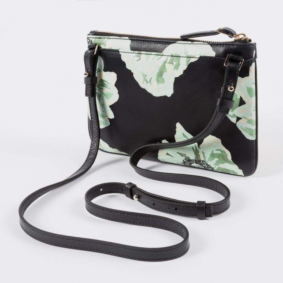 Paul Smith Anemone Floral Leather Pochette Bag in Green - Lyst