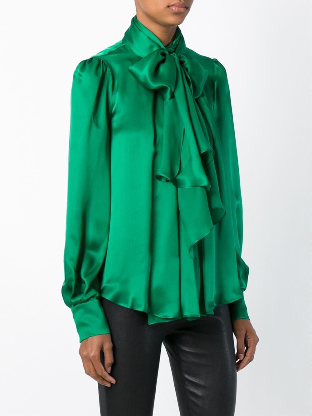 Plein Sud Tie-neck Blouse in Green - Lyst