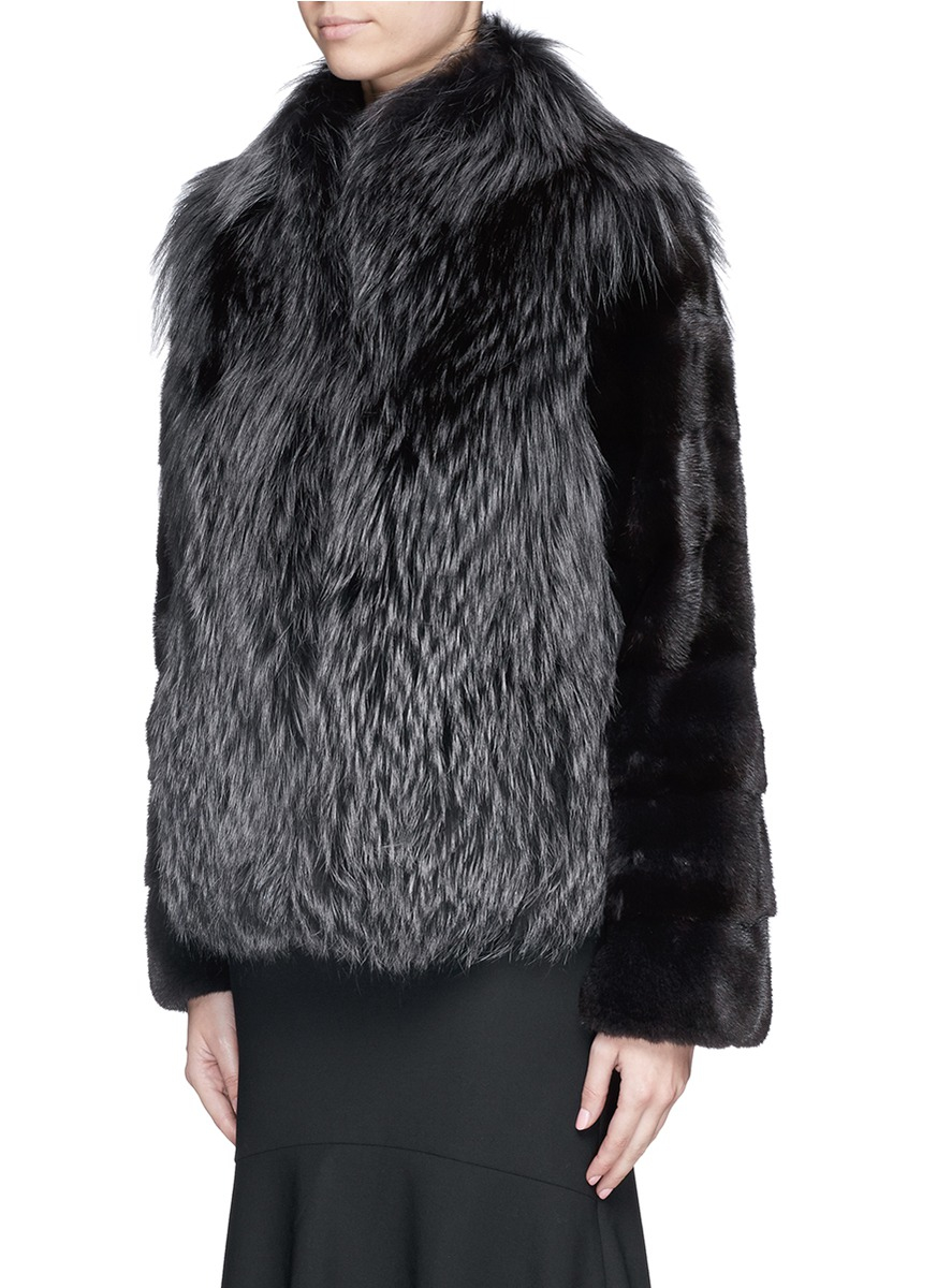 yves salomon fox fur coat