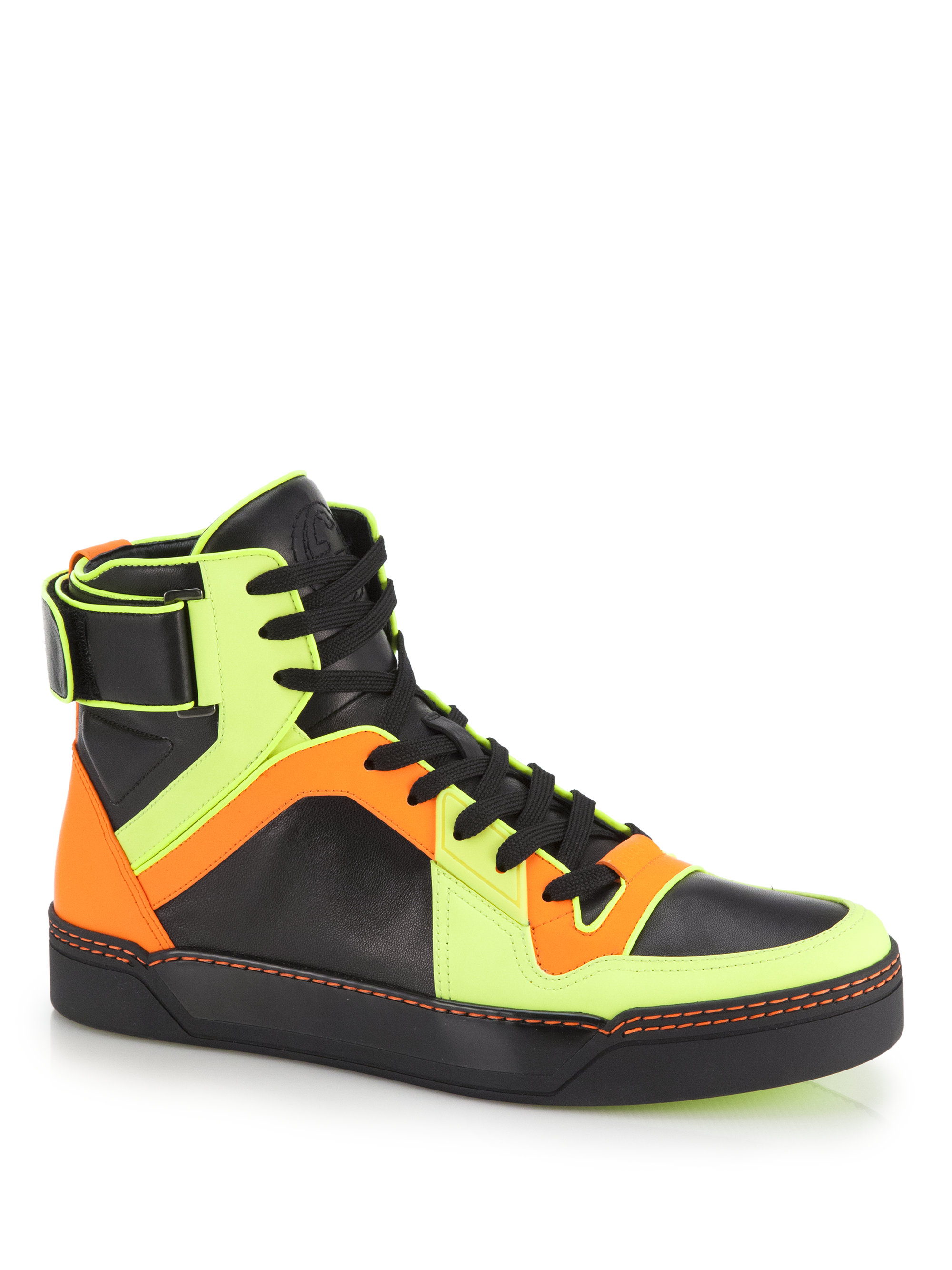 gucci neon high top sneakers