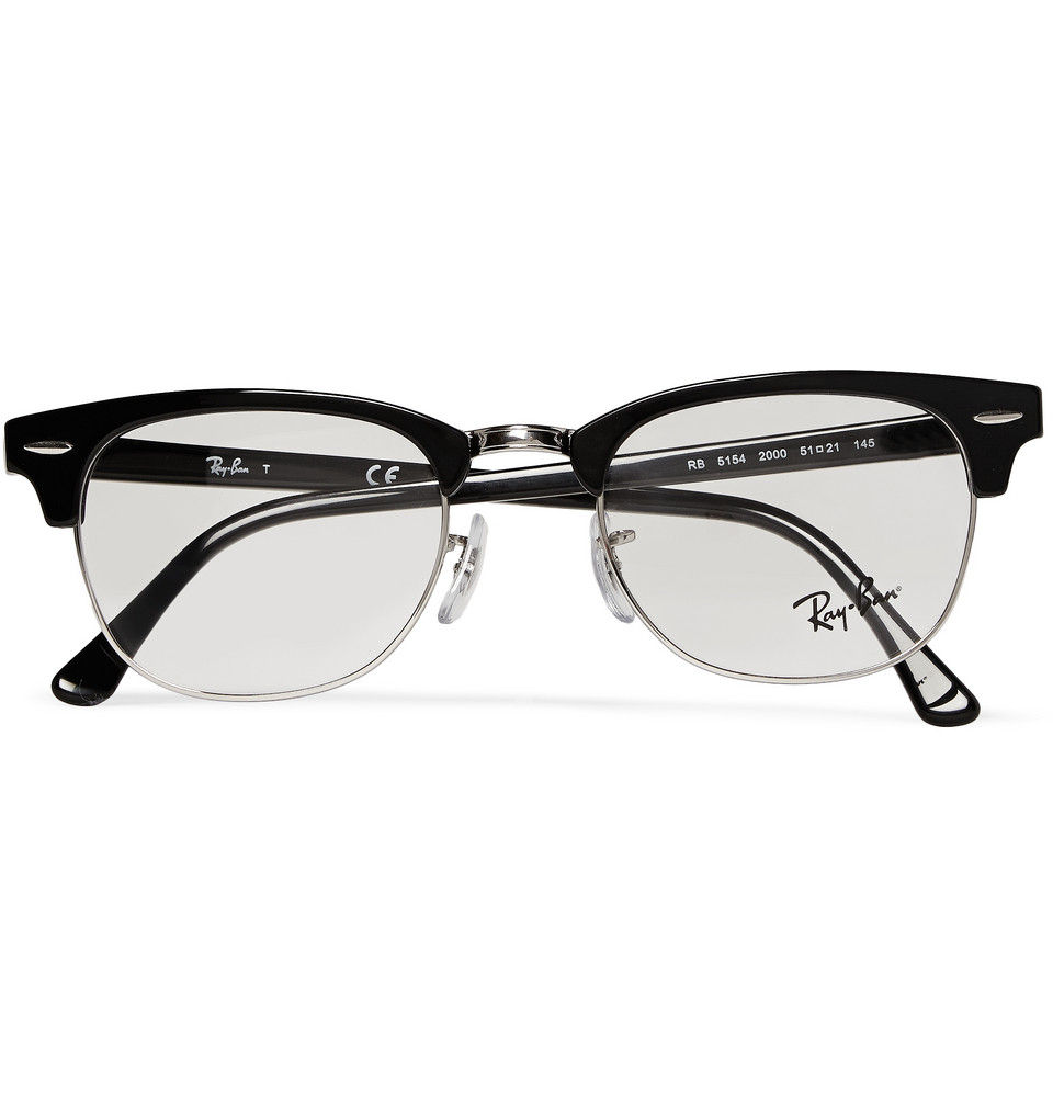 Ray Ban Clubmaster Acetate And Metal Optical Glasses In Black For Men Lyst