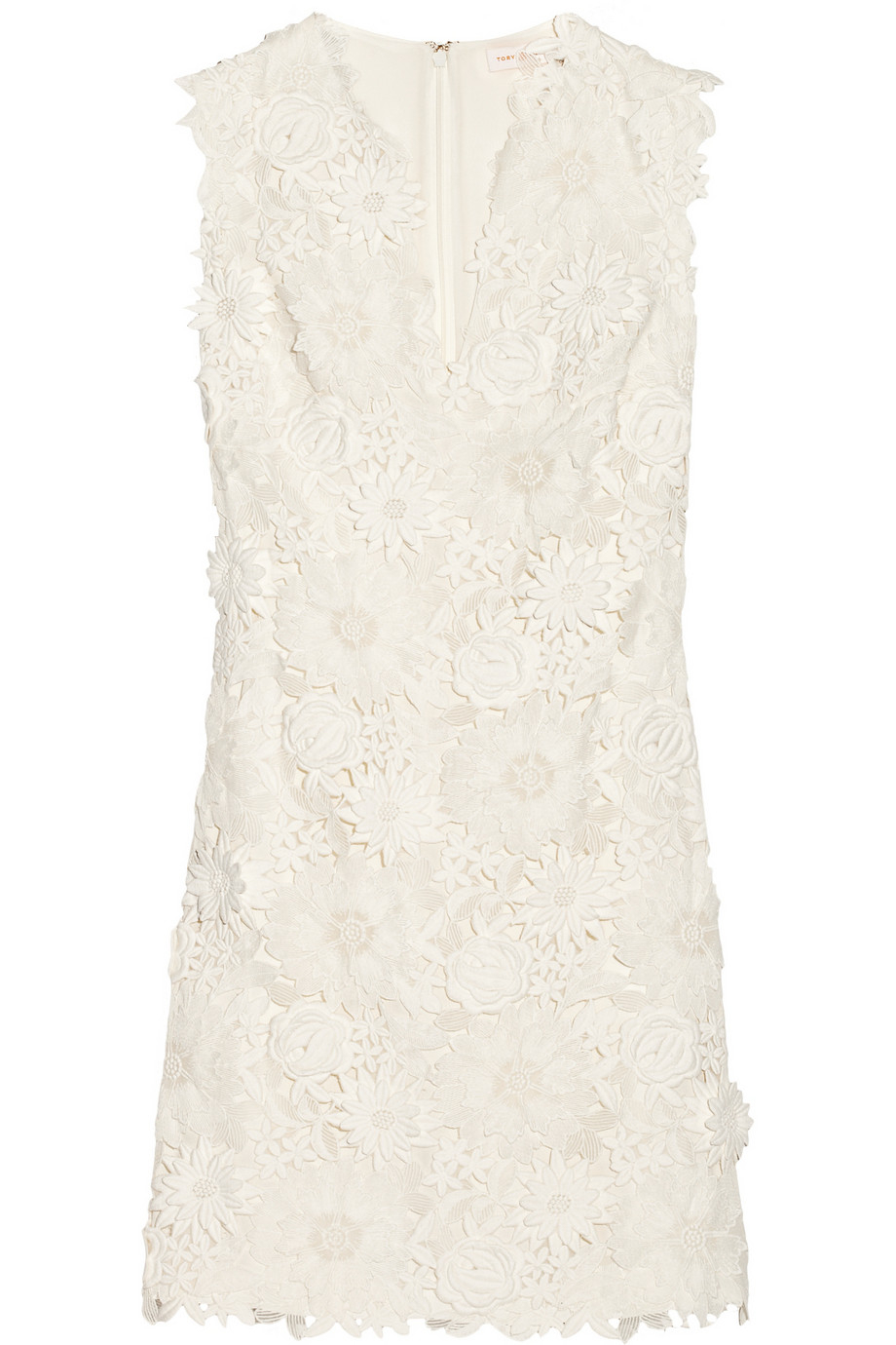 Tory burch Merida Guipure Lace and Silk Dress in White | Lyst