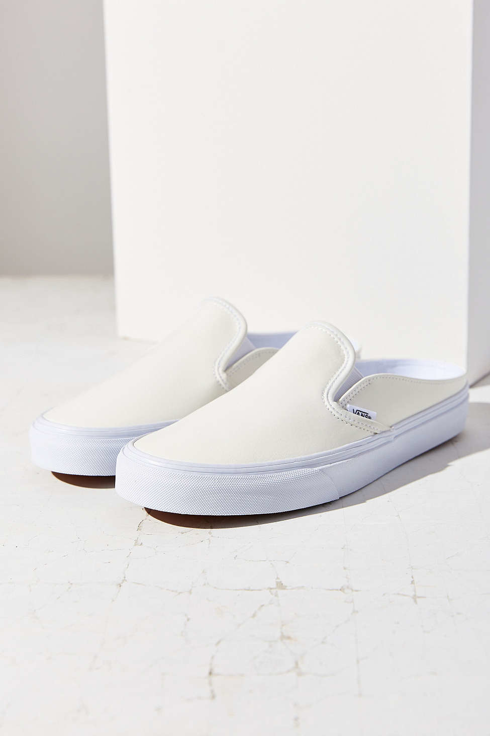 Vans Leather Classic Slip-on Mule Sneaker in White - Lyst