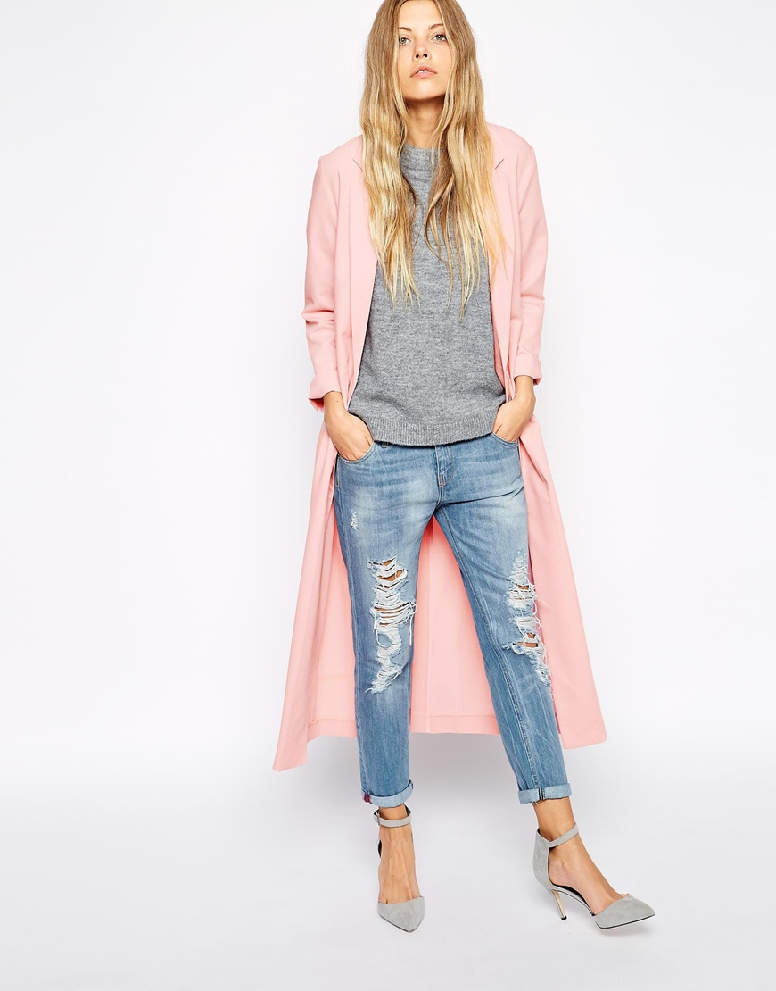 hot pink duster coat