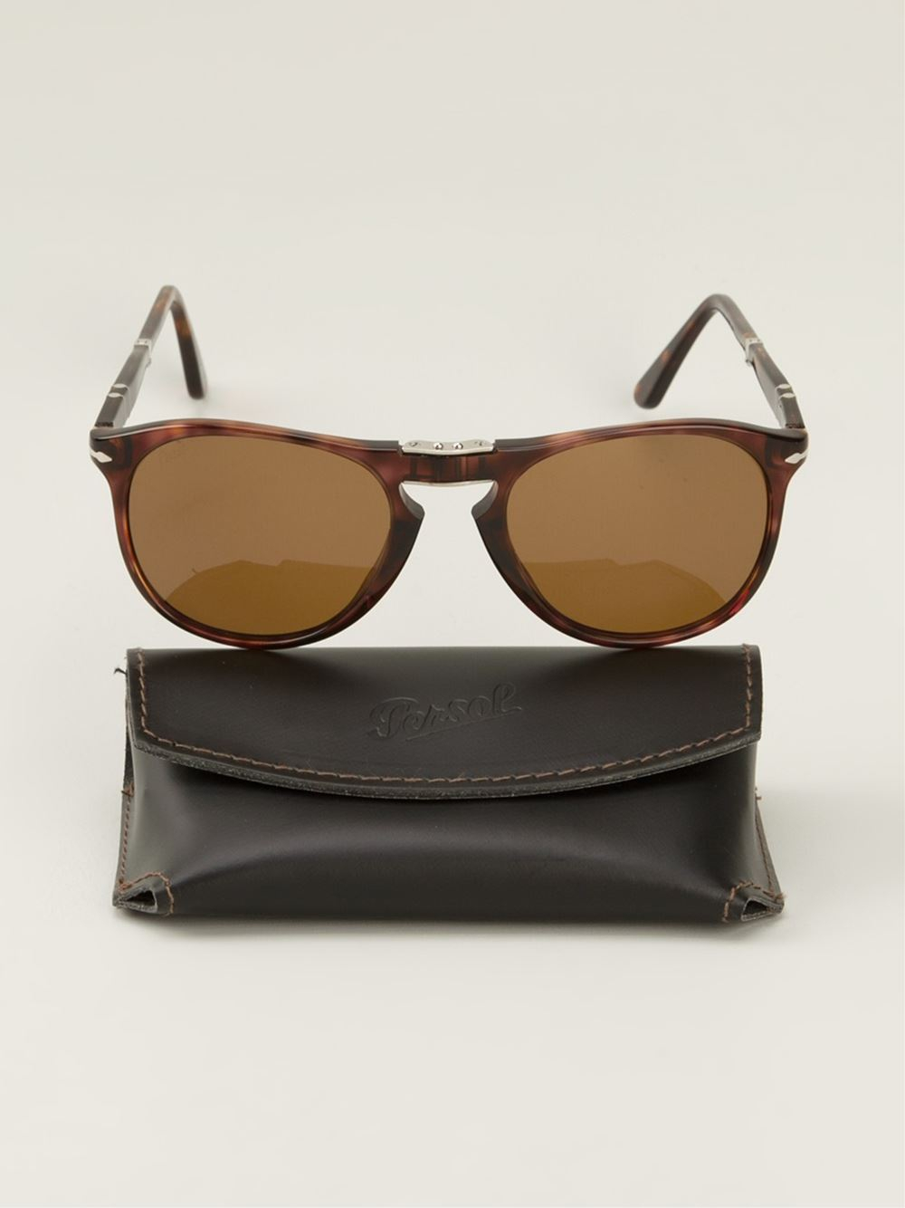 Persol Foldable 'steve Mcqueen' Sunglasses in Brown - Lyst