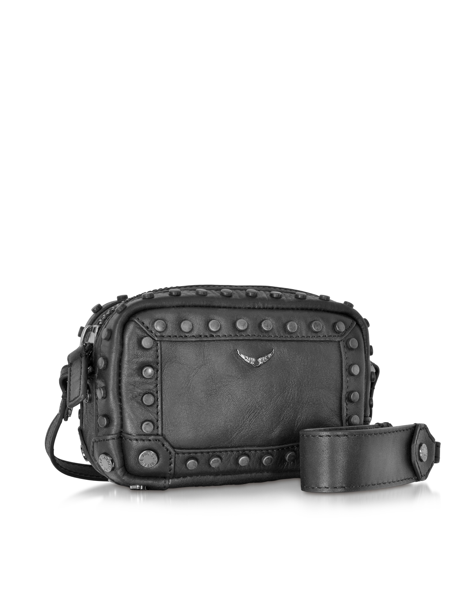 Lyst Zadig & Voltaire Extra Small Boxy Black Leather Crossbody Bag in