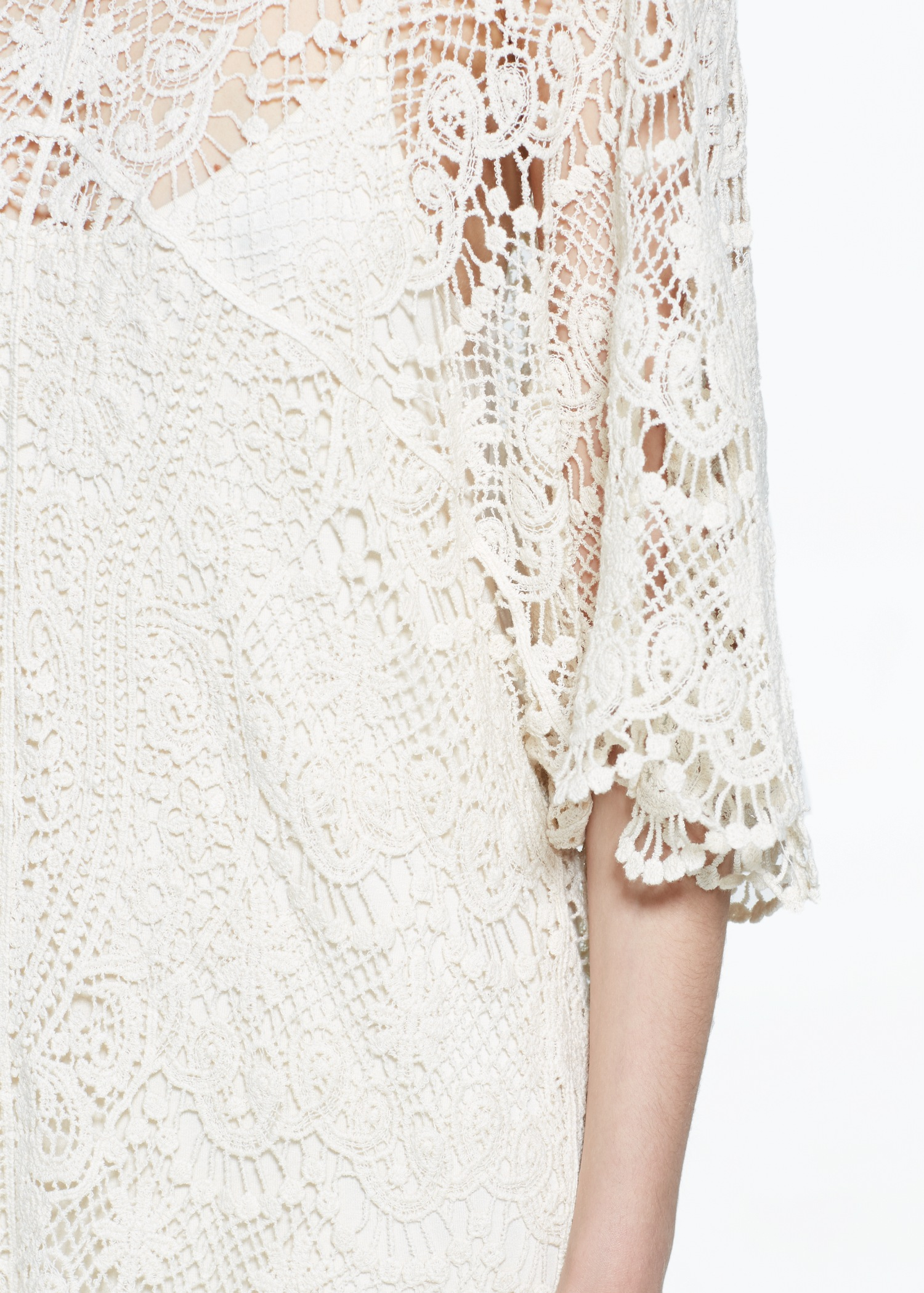 mango crochet midi dress