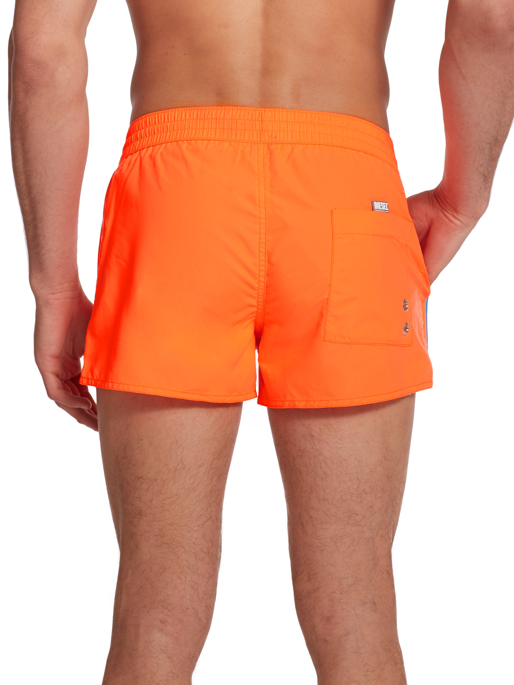 DIESEL Synthetic Coral Rif Swim Shorts in Orange for Men - Lyst