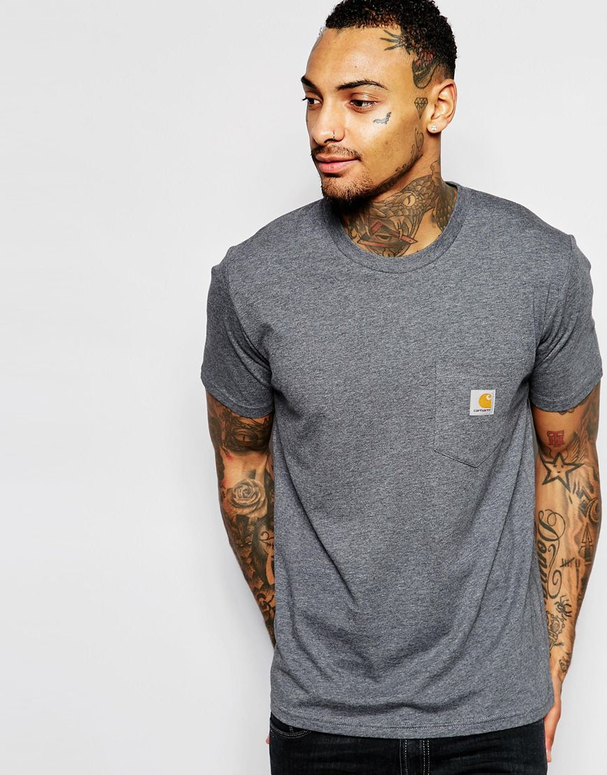 Carhartt Pocket T-shirt in Gray for Men - Lyst