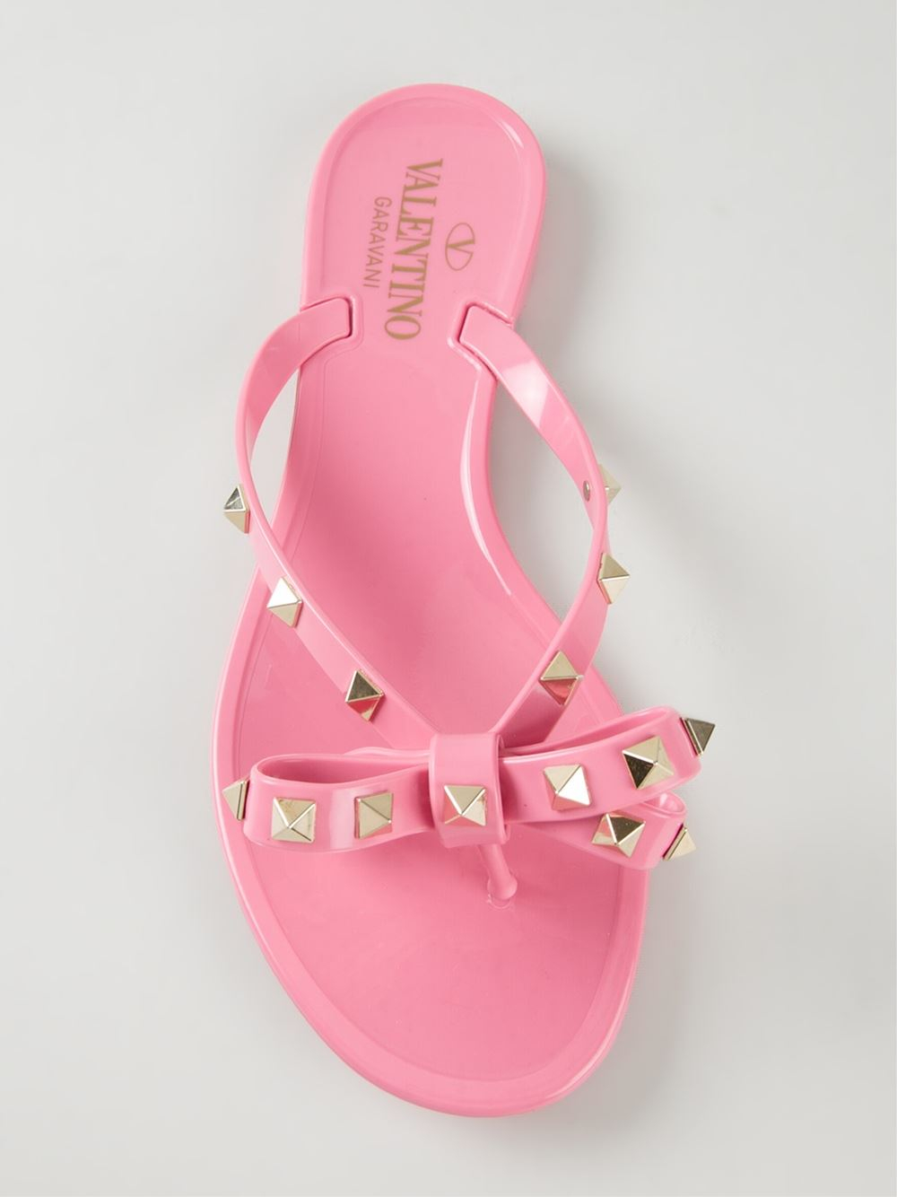 Valentino 'Rockstud' Flip Flops in Pink 