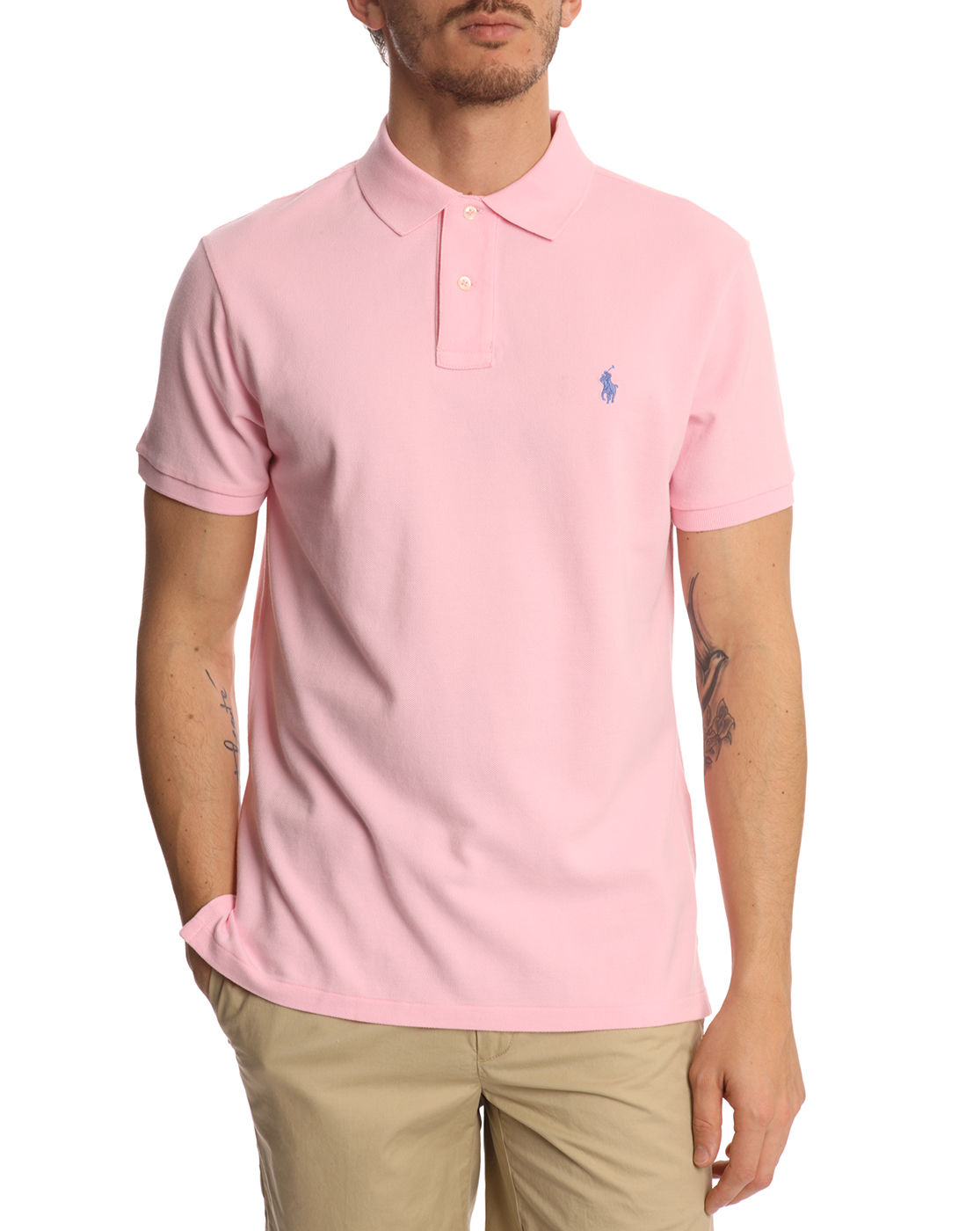 Polo ralph lauren Custom Fit Pink Polo Shirt in Pink for Men | Lyst