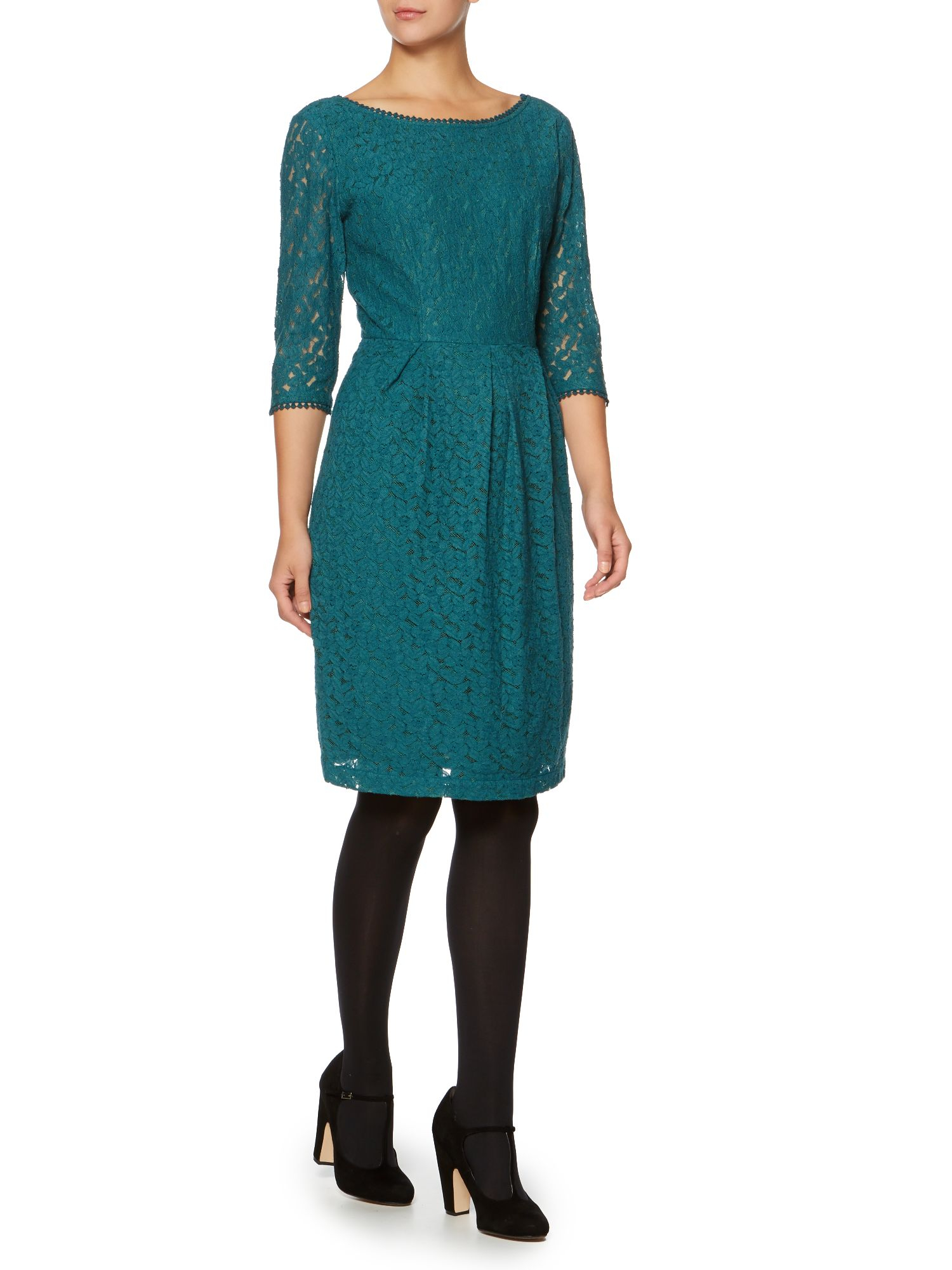 Dickins & jones Floral Lace Dress in Green | Lyst