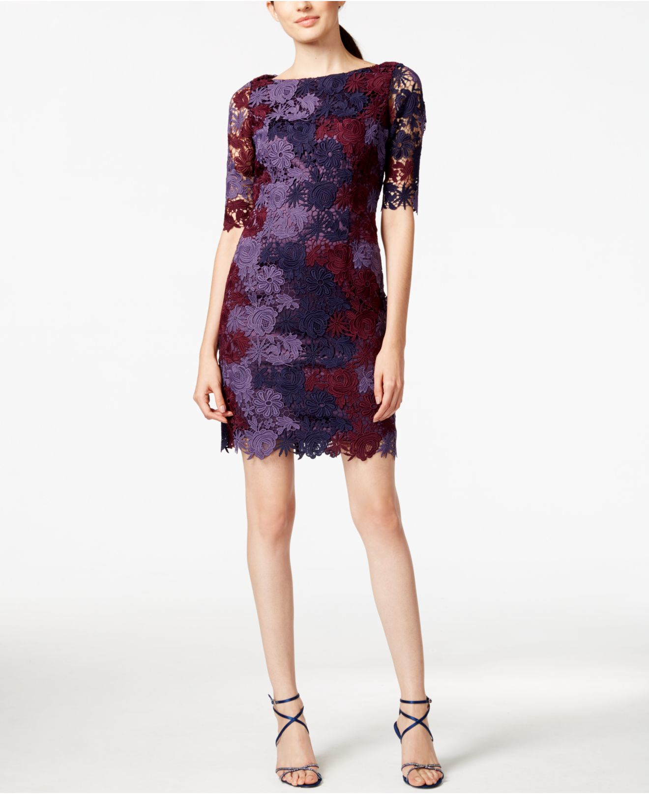 tahari lace sheath dress