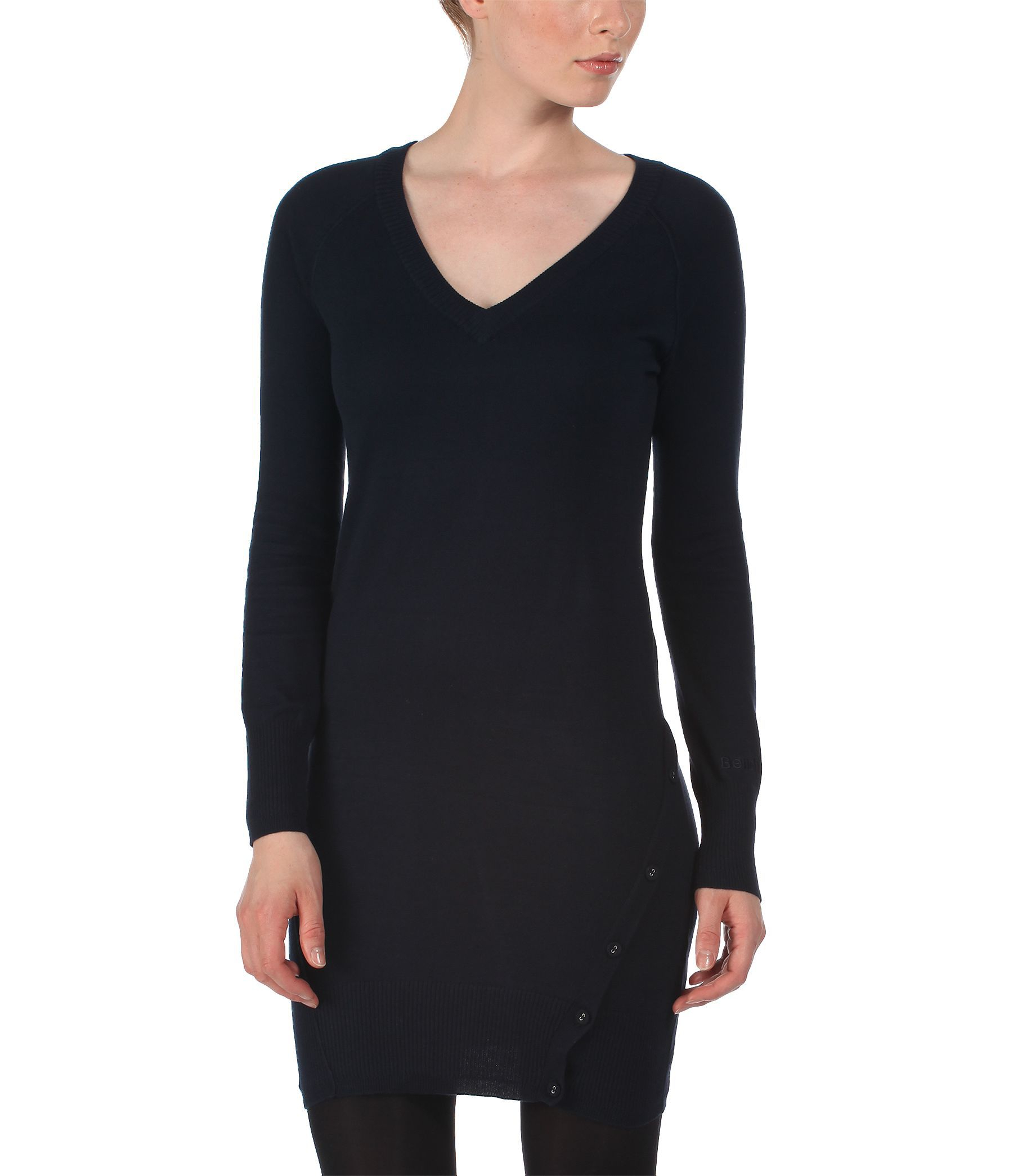 Bench Cotton Holdfive Knitted Jumper Dress In Navy Blue Lyst