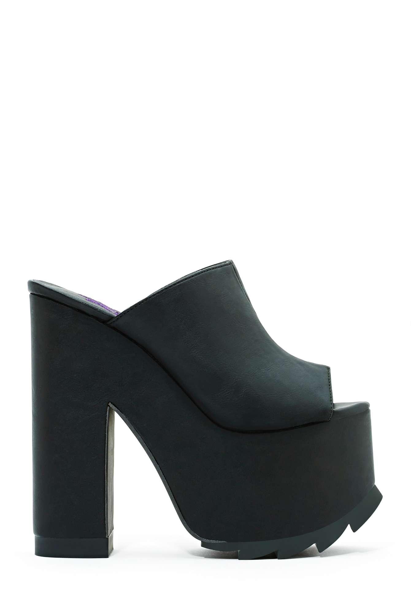 black platform mule