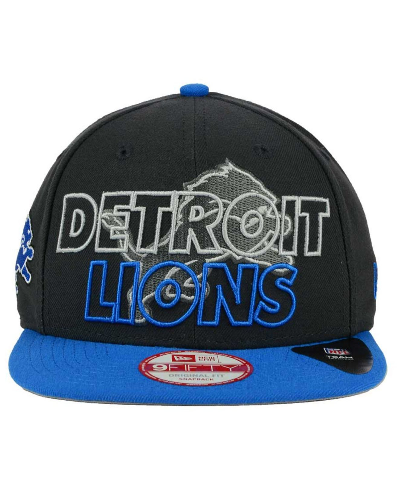 KTZ Detroit Lions Graph Outline 9fifty Snapback Cap in Graphite/Blue (Blue)  for Men - Lyst