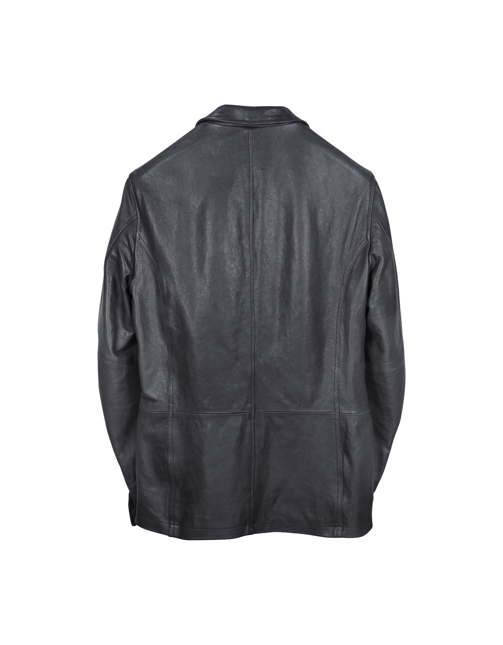 Forzieri Blue Leather Jacket In Gray For Men Lyst Gallery