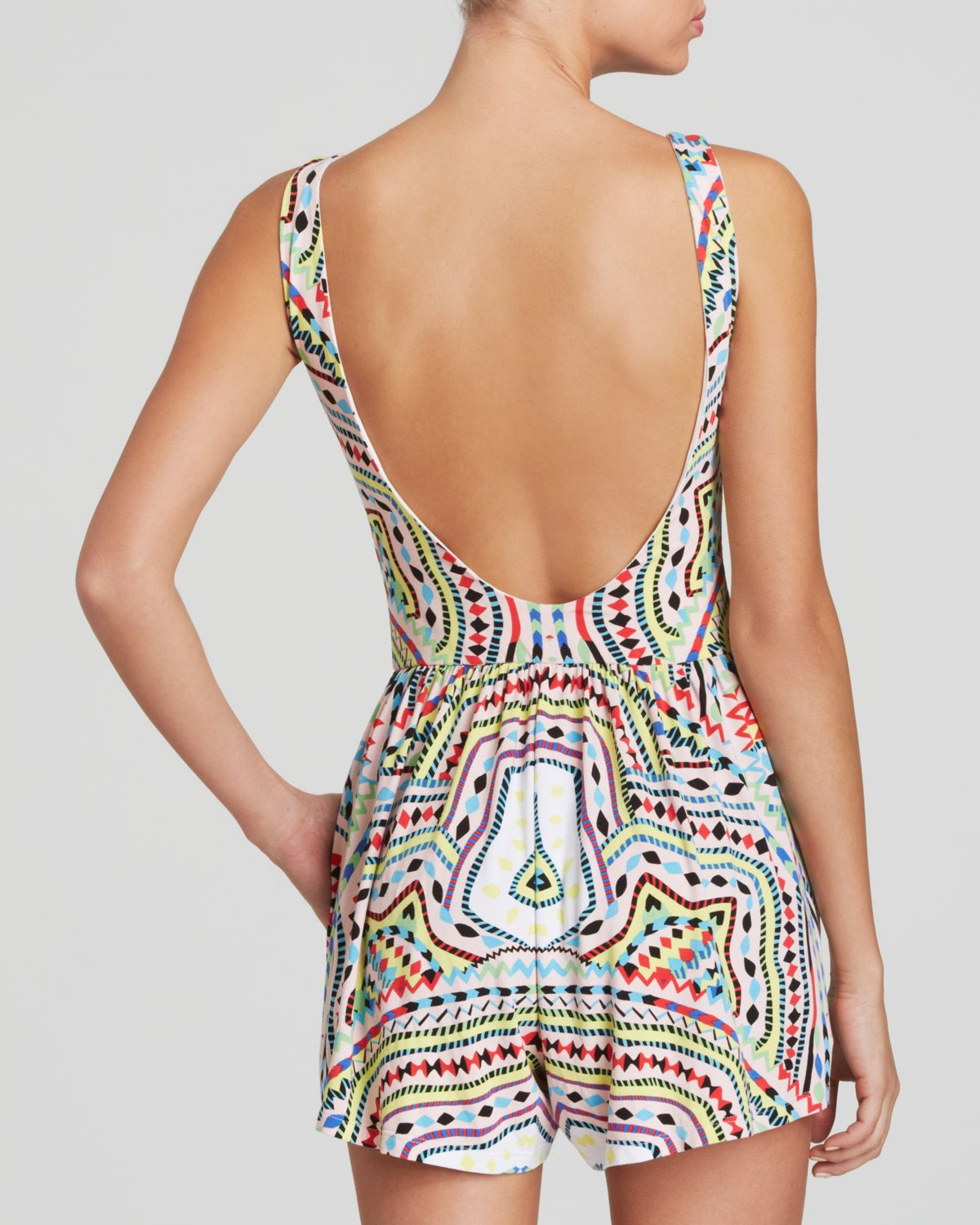 Mara hoffman Estrada Flared Romper Swim Cover Up in Pink Lyst