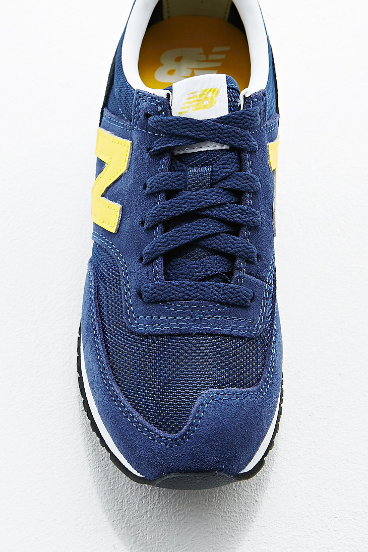 new balance 620 navy & yellow suede mesh trainers