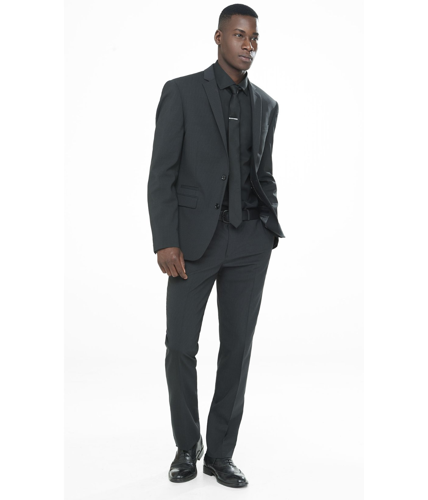 Express Slim Photographer Pinstripe Suit Pant in Black for Men | Lyst