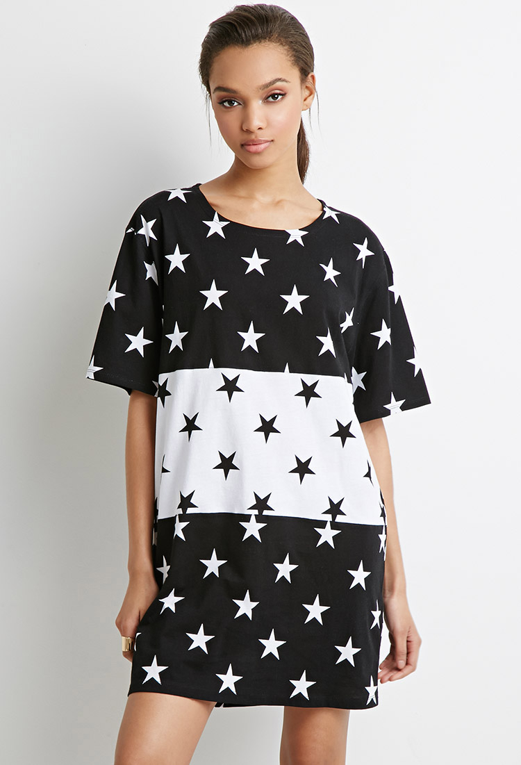 star print shirt dress
