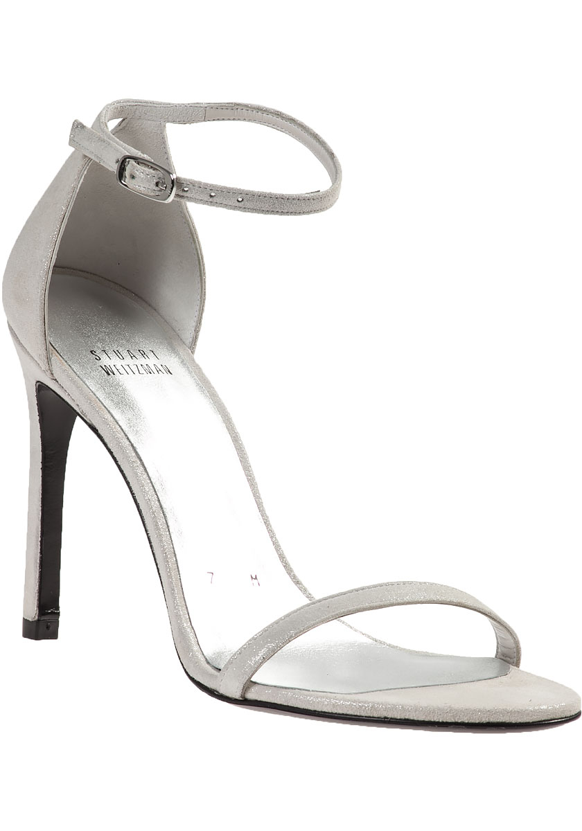 stuart weitzman silver evening shoes